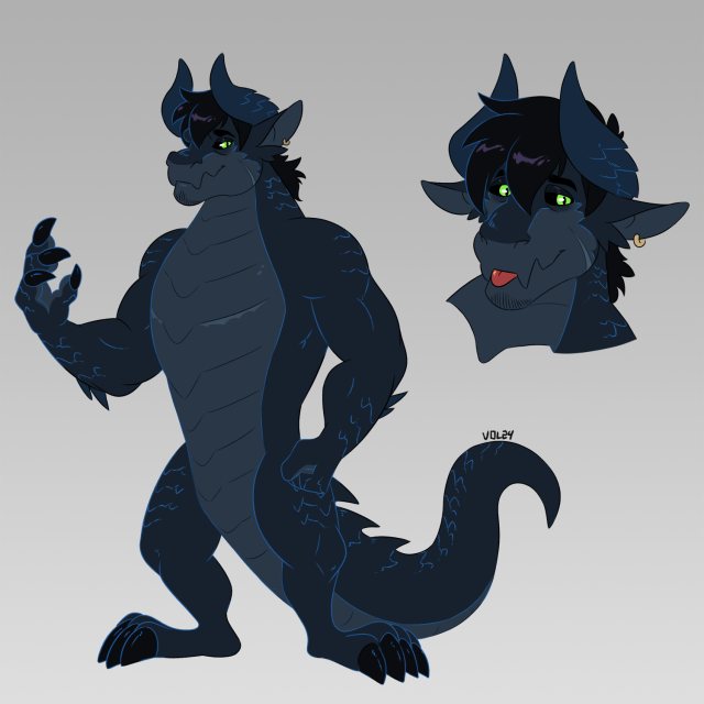 Ayrens in half dragon form with cartoon-ish proportion
inspired from the Spyro Reignited style